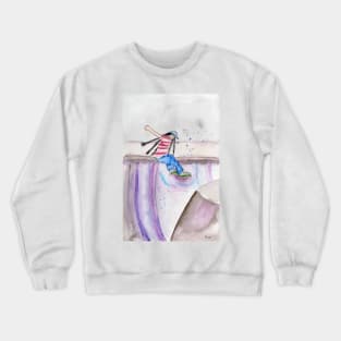 Skater Girl2 Mixed Media Art Crewneck Sweatshirt